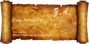 Zay Arnót névjegykártya